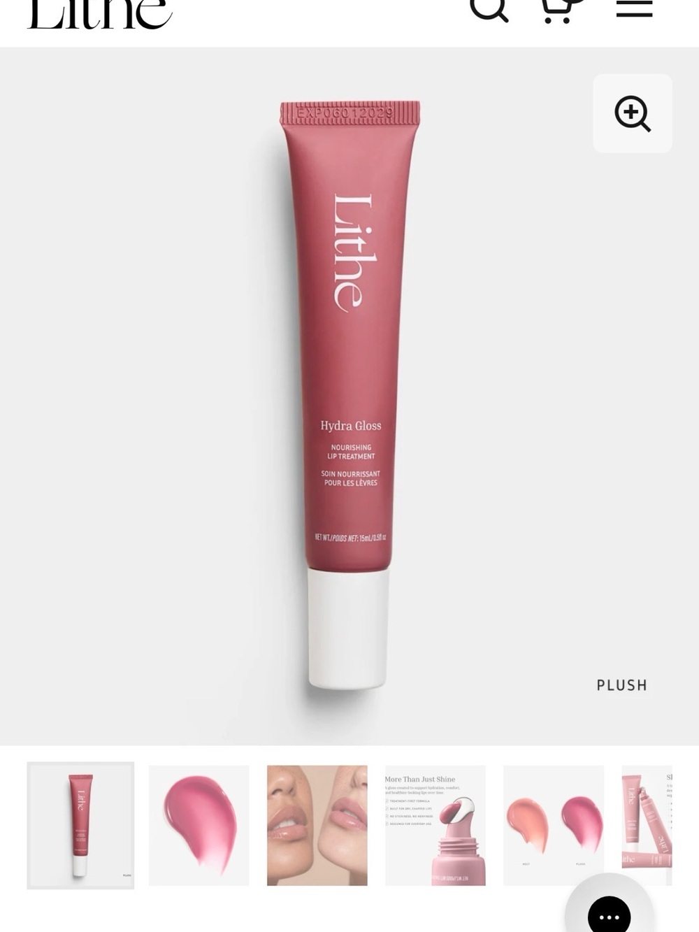 Lithe Hydra Gloss Nourishing Lip Gloss — Plush Pink